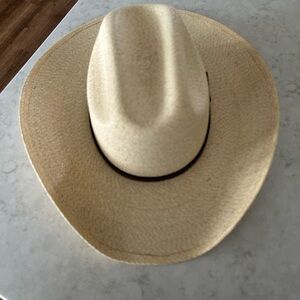 Beige Straw Cowboy Hat